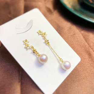 DIY珍珠耳环配件S925纯银耳饰空托气质AB款星耳钉半成品手工 材料