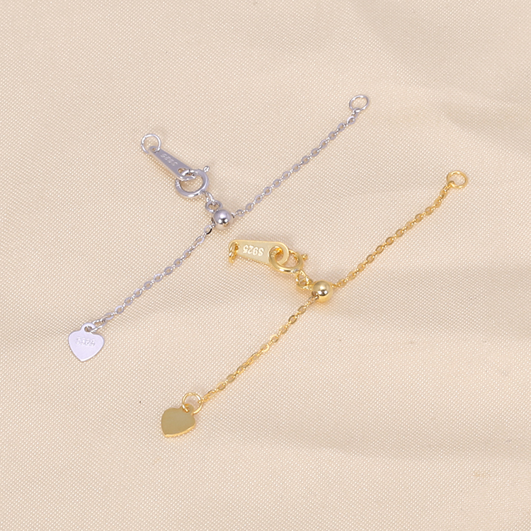 DIY珍珠配件爱心链条抽拉调节扣