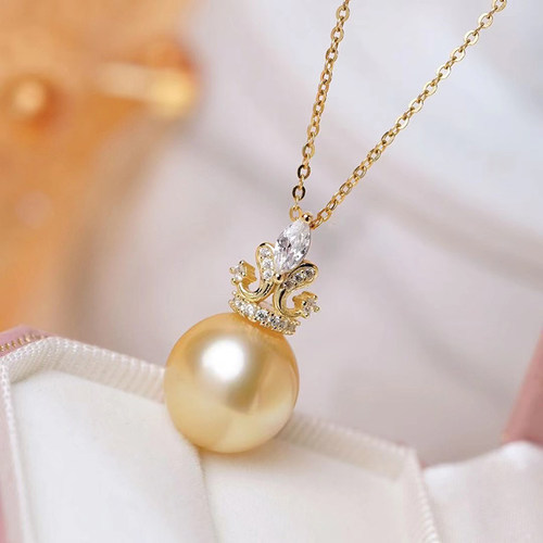 DIY珍珠配件S925银皇冠款吊坠托