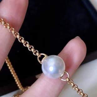 DIY配件S925纯银珍珠手链项链空托男女同款情侣款套装珠宝银饰品