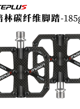 Liteplus碳纤维脚踏小轮自行车3培林钛轴超轻公路山地车防滑脚蹬
