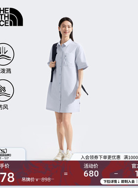 北面女Camp防风防泼水短袖连衣裙衬衫裙新款TheNorthFace|8C57