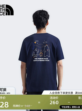 北面男女同款纯棉印花短袖T恤户外透气夏新款TheNorthFace|8DBV