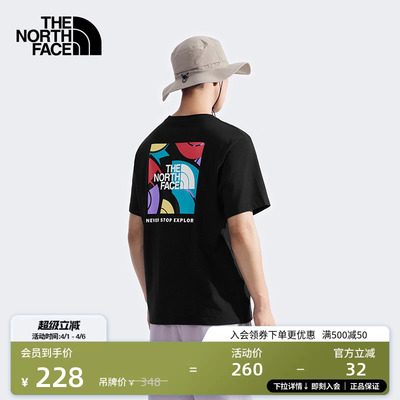 北面男女同款纯棉透气短袖T恤