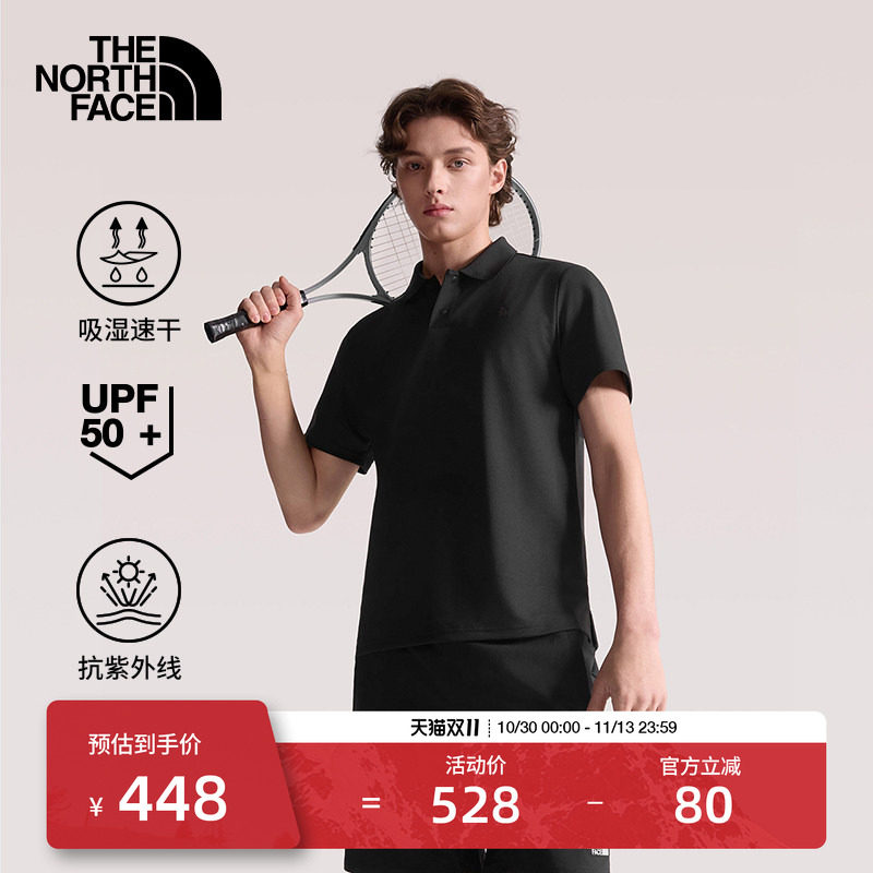 北面速干衣短袖POLO衫男UPF防晒运动户外透气TheNorthFace|7WD2