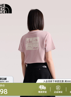 【经典款】北面短袖T恤女纯棉印花户外透气新款TheNorthFace|8JSN