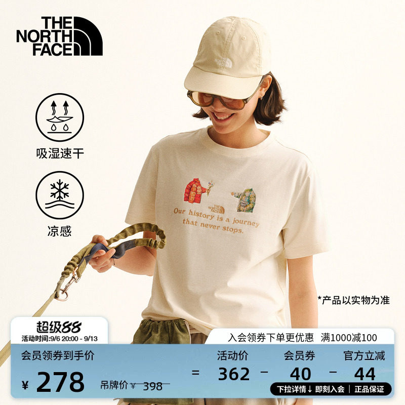 北面女速干凉感短袖T恤图片