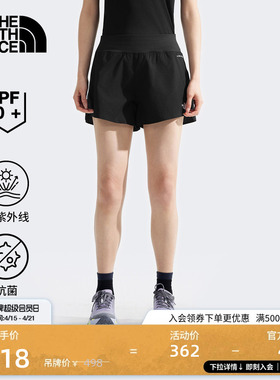 北面女Sunriser防晒运动短裤抑臭户外跑步新款TheNorthFace|8DFP
