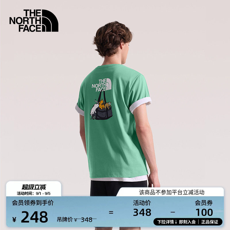 北面男女户外纯棉短袖T恤图片