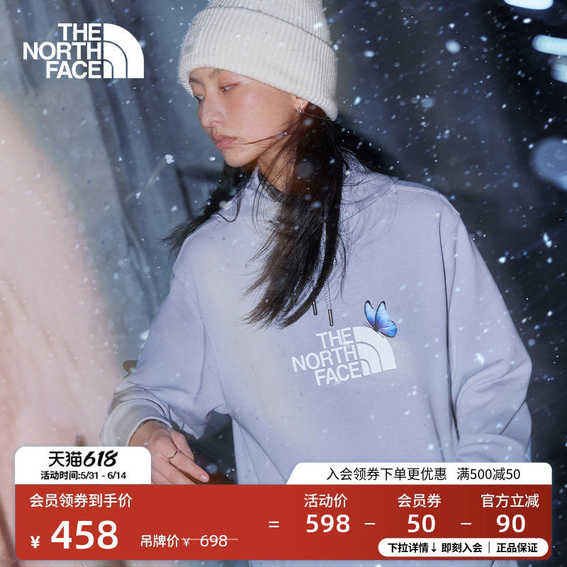 北面女印花针织卫衣运动户外休闲时尚新款TheNorthFace|8F0E