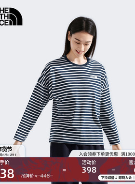 北面女休闲条纹长袖T恤运动户外新款TheNorthFace|8F0U