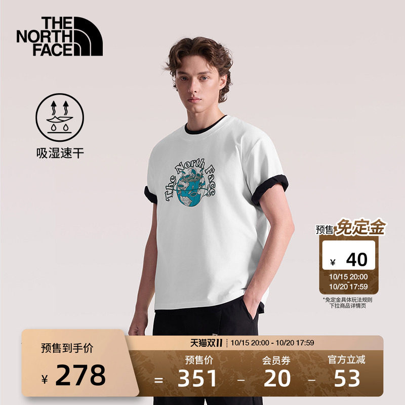 北面速干衣短袖T恤男宽松印花运动户外透气新款TheNorthFace|8GX3