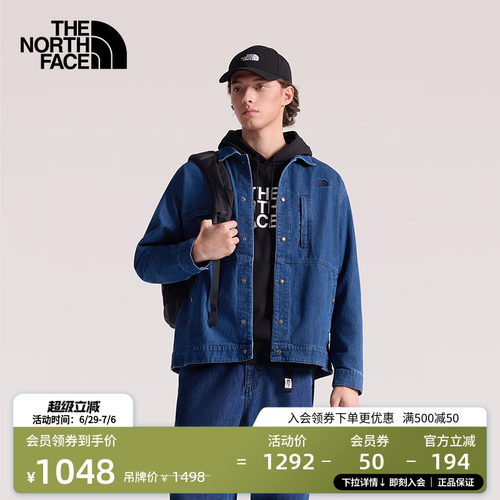 北面男多口袋透气牛仔衣