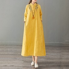 茶人服夏文艺禅意茶艺师春秋连衣裙1