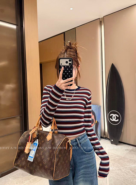 小侨jofay miu系复古 2025秋冬女装新款时尚美留条纹针织衫上衣