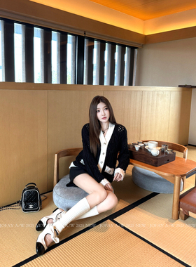 小侨Jofay  人间香奶奶 巨好看的韩系早秋穿搭小香撞色针织开衫