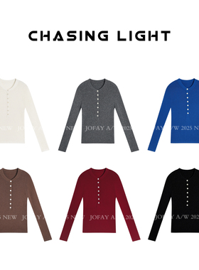 小侨jofay anna100 羊毛衫 加绒加厚半开领修身针织衫上衣内搭女