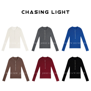 针织衫 小侨jofay 加绒加厚半开领修身 羊毛衫 上衣内搭女 anna100