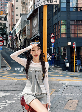 小侨Jofay｜甜美主义｜木耳边长袖T恤女2025新款打底内搭上衣