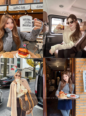 小侨jofay 韩韩欧尼 2025秋冬新款女款韩系麻花翻领毛衣上衣