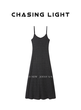 小侨Jofay 气质休闲条纹吊带连衣裙女轻奢高级感夏日绝美小裙子