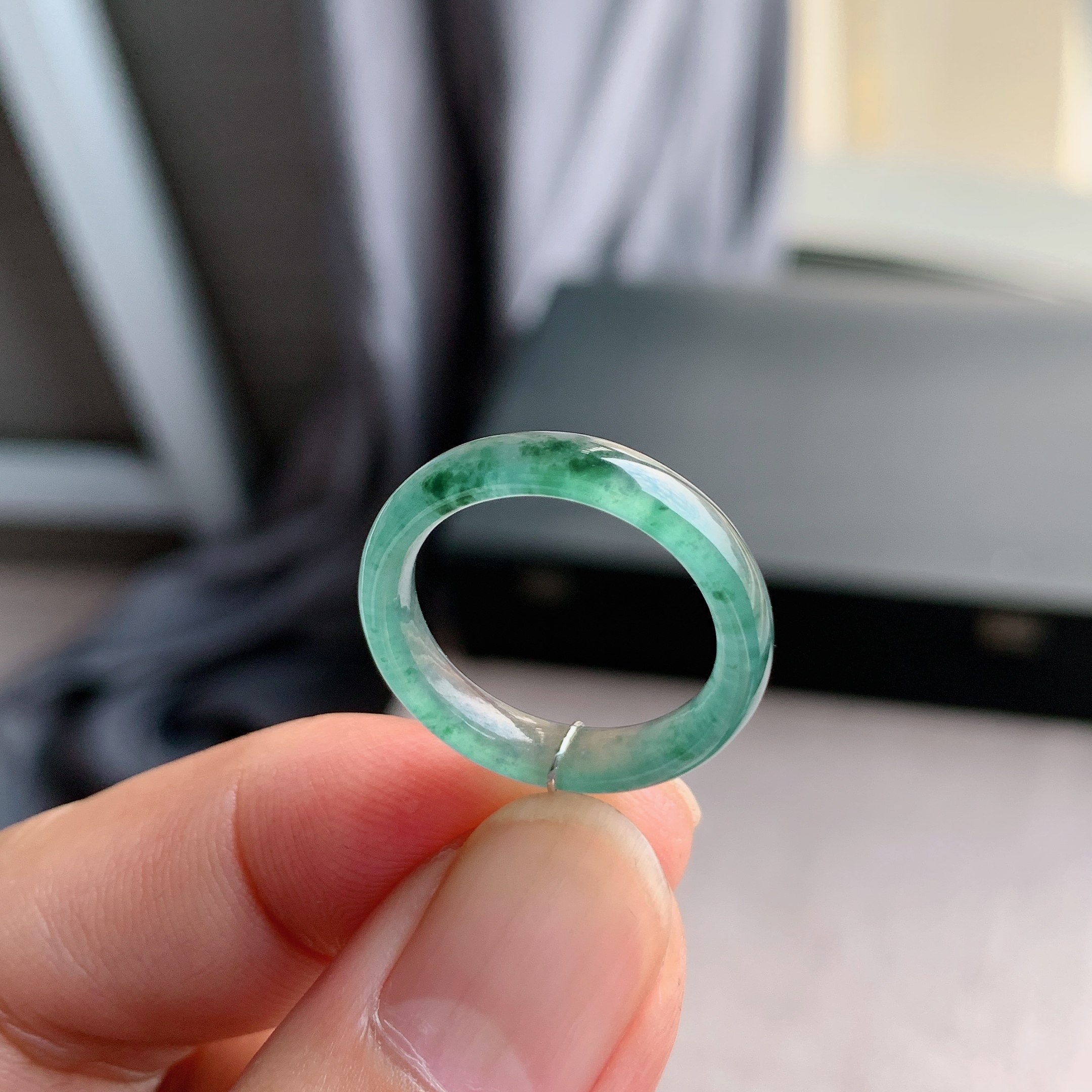 天然A货翡翠冰种15号戒指