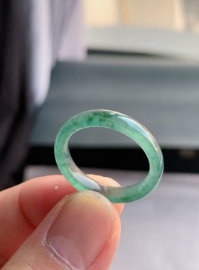 天然A货翡翠 冰种22号冰飘花男女戒指指环素圈戒圈尾戒XDF1