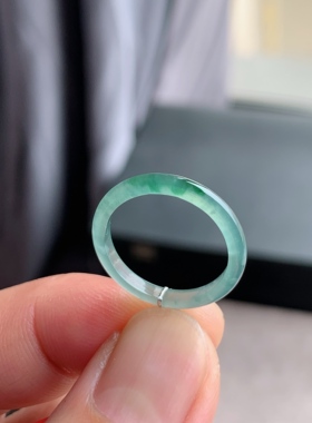 天然A货翡翠 冰种14号飘阳绿戒指指环戒圈32501080