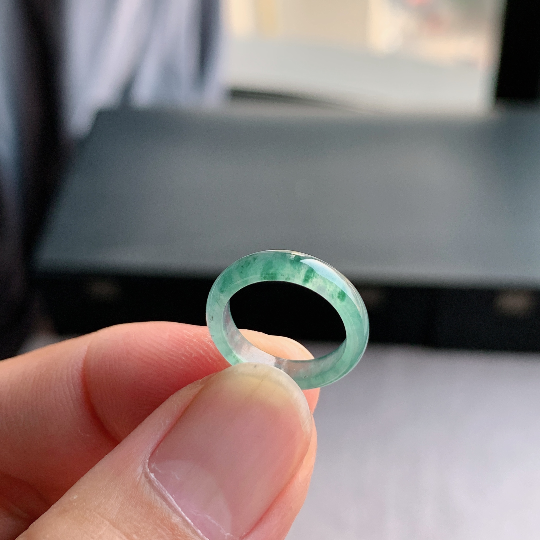 天然A货翡翠冰种3号戒指