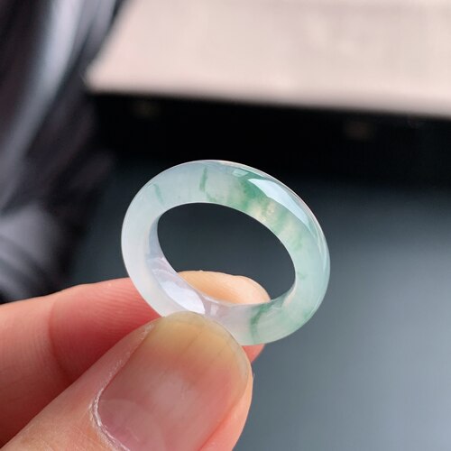 缅甸天然A货冰种翡翠飘花戒指