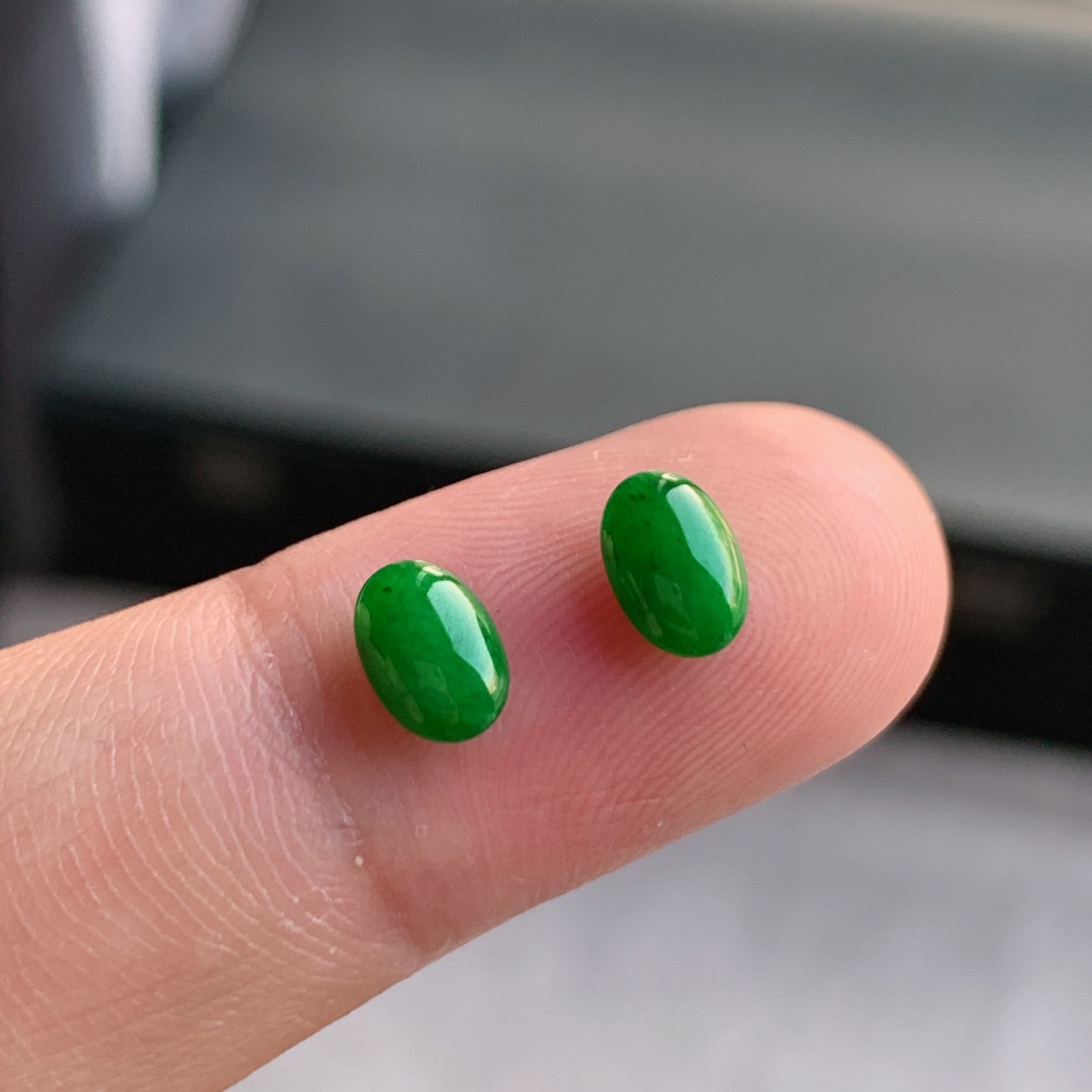 缅甸天然A货翡翠 满绿菠菜绿蛋面戒面一对L27,珠宝/钻石/翡翠,翡翠裸石/蛋面,淘宝优惠券,粉丝福利购,淘宝优惠卷