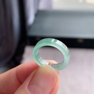 天然A货翡翠 冰种10号葡萄肉方戒男女戒指指环素圈戒圈XNE4