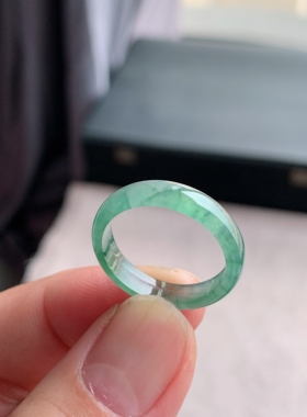 天然A货翡翠 冰种20号晴水绿男女戒指指环素圈戒圈尾戒XHD4