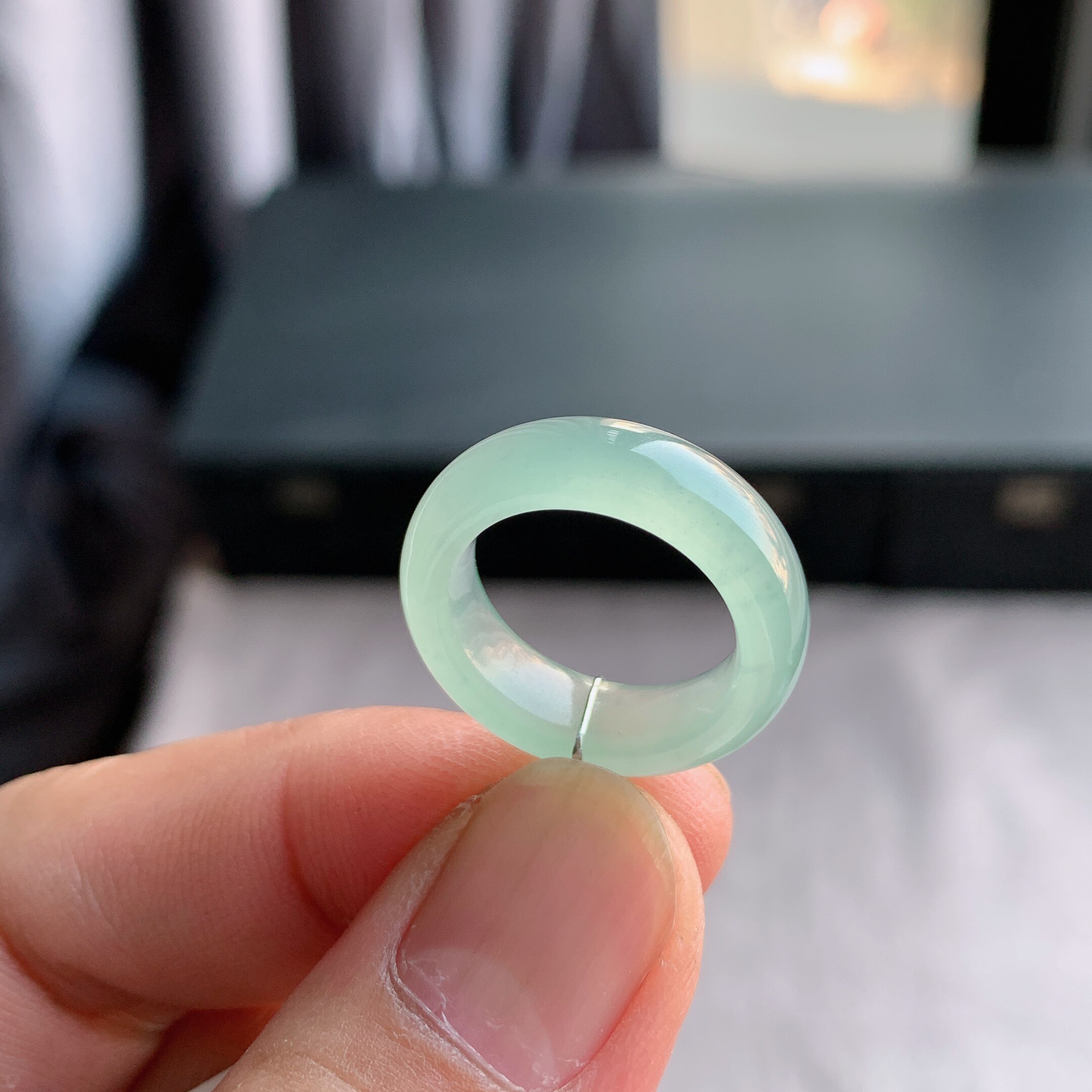 天然A货翡翠冰种11号葡萄肉戒指