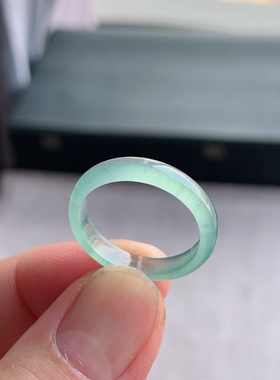 天然A货翡翠 冰种20号葡萄肉男女戒指指环素圈戒圈尾戒XGD4