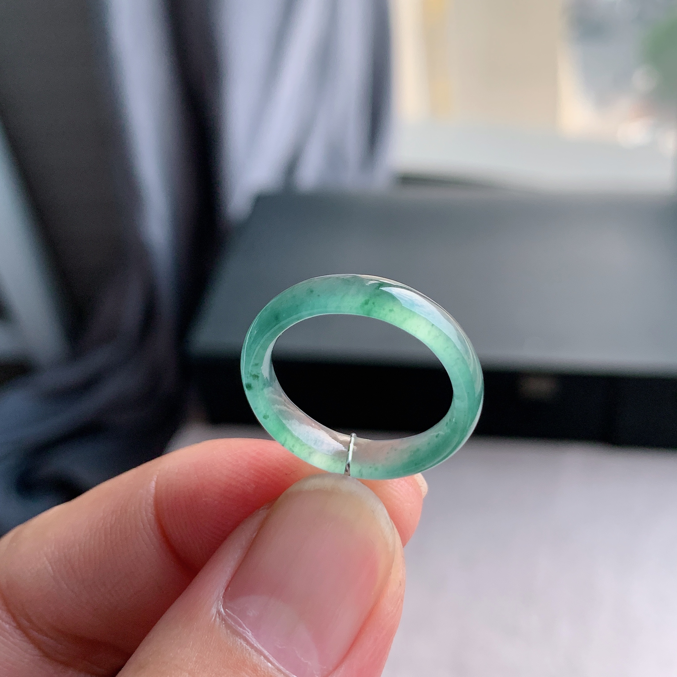 指环冰种A货翡翠未镶嵌天然15号