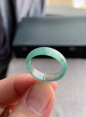 天然A货翡翠 冰种22号天空蓝戒指指环戒圈41800927