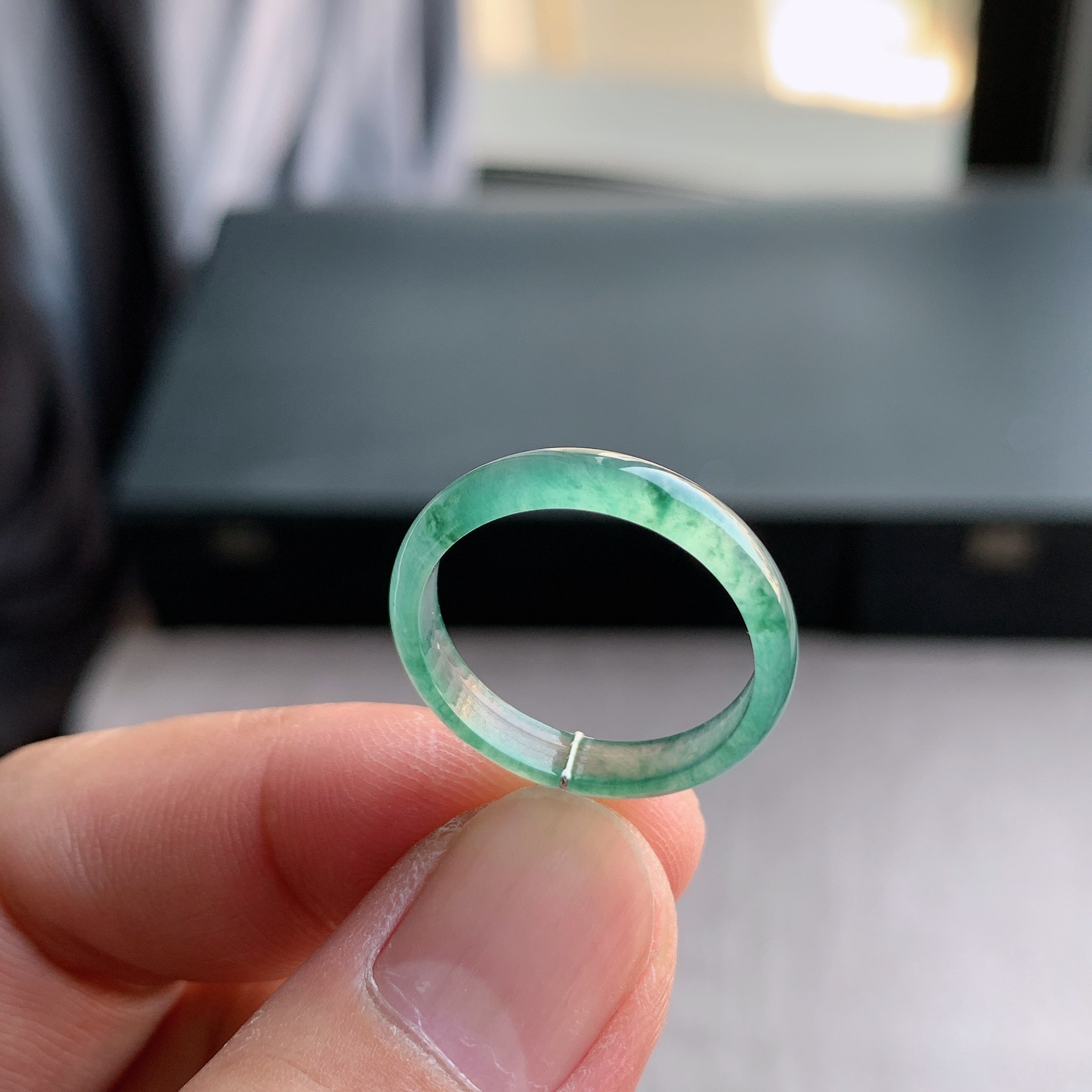 天然A货翡翠冰种20号戒指指环