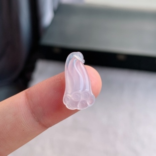 缅甸天然A货翡翠 冰种白月光莲蓬镶嵌件D01