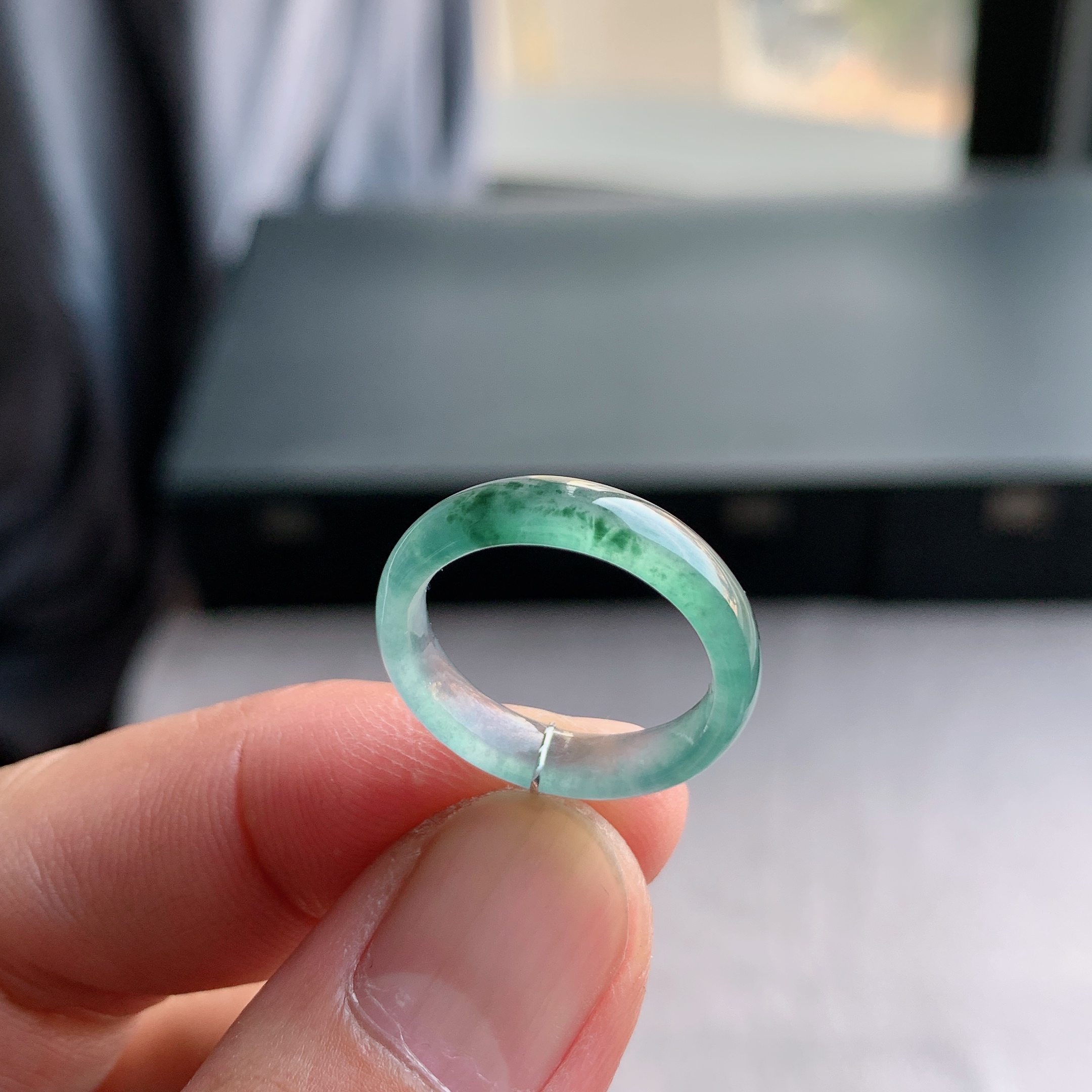 天然A货翡翠冰种13号戒指指环