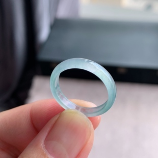 天然A货翡翠 冰种20号白月光男女戒指指环素圈戒圈尾戒XMC2