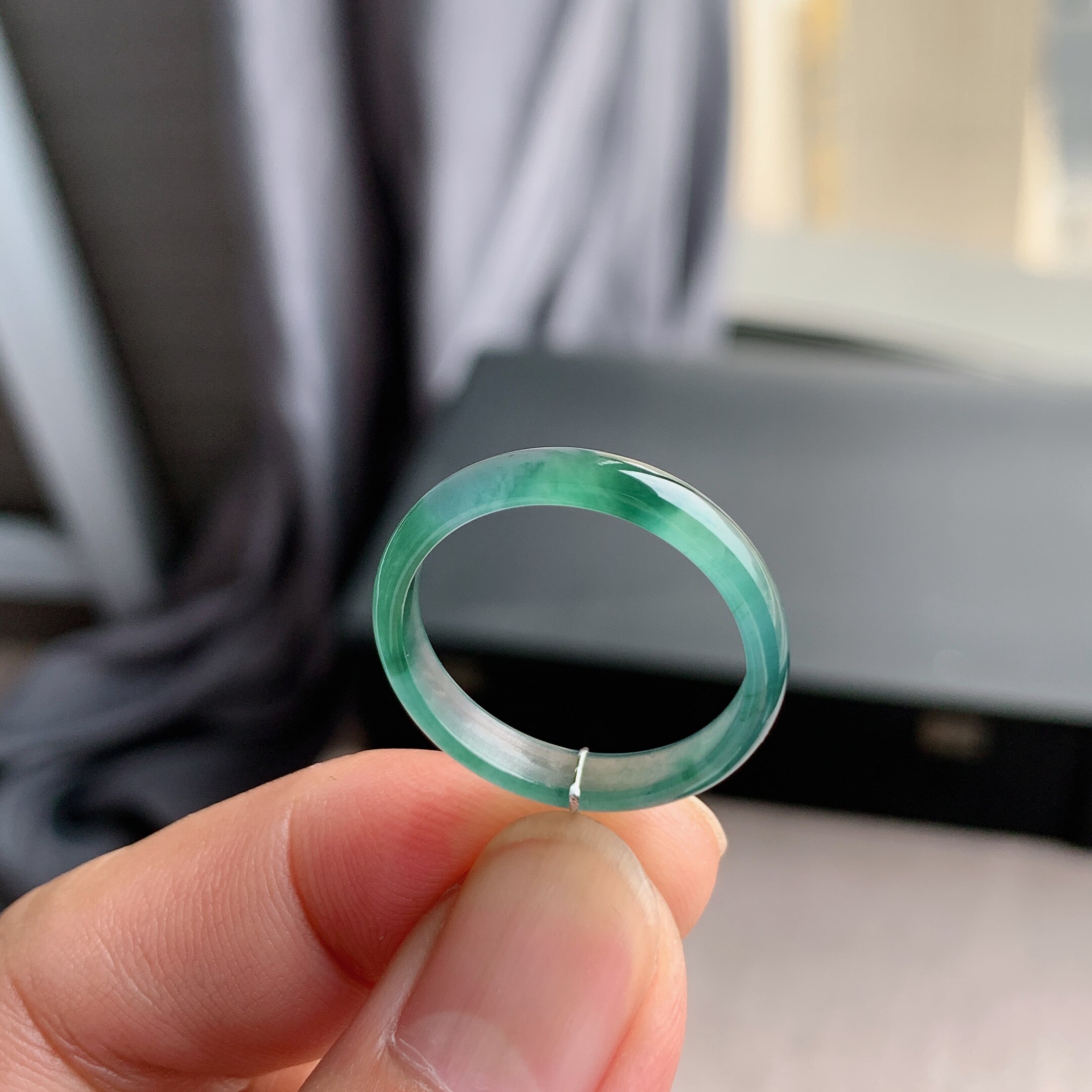 天然A货翡翠冰种23号戒指指环