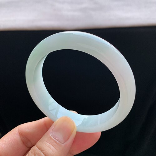 缅甸A货翡翠天空蓝正圈手镯
