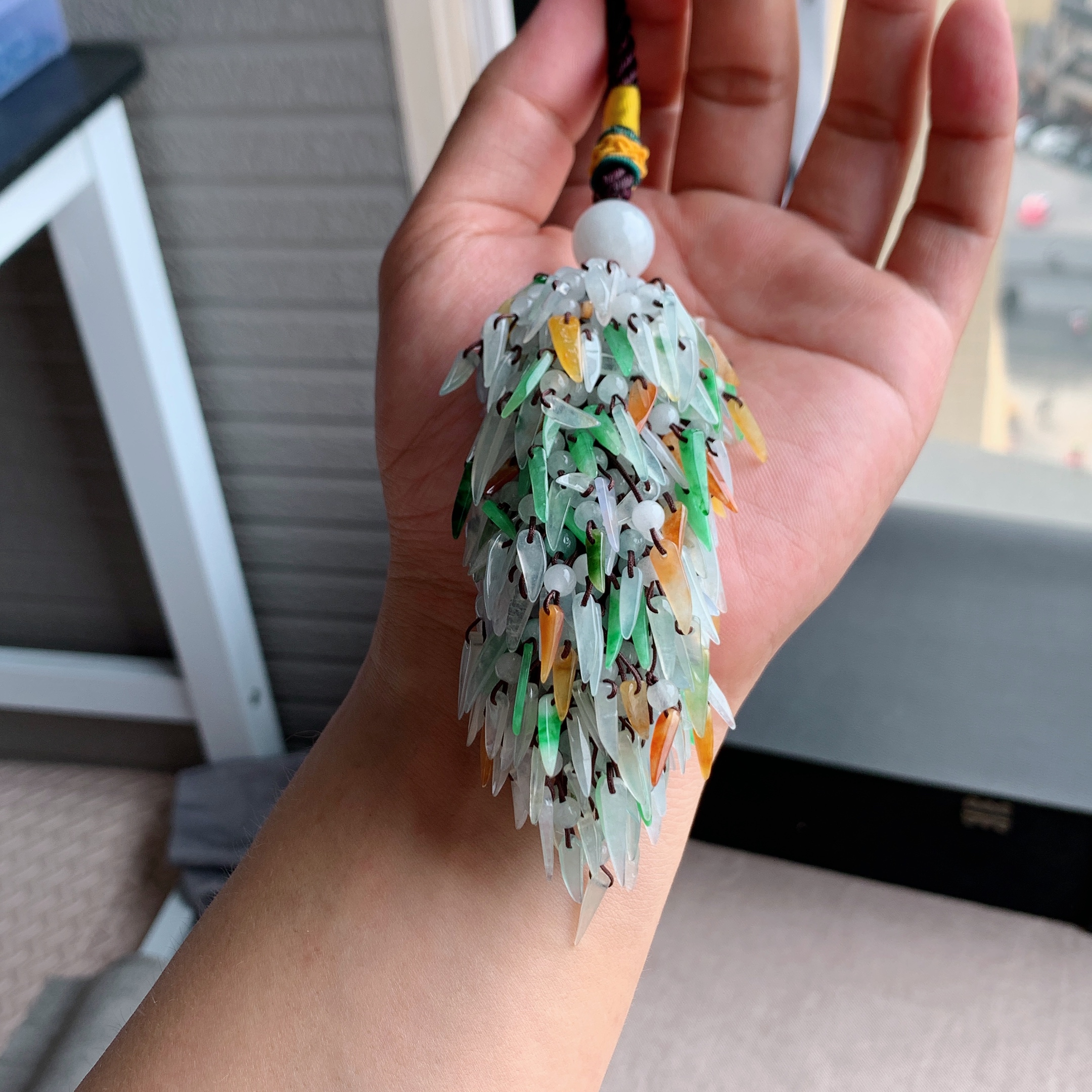 缅甸天然A货翡翠 冰种红红火火辣椒车挂包挂L9