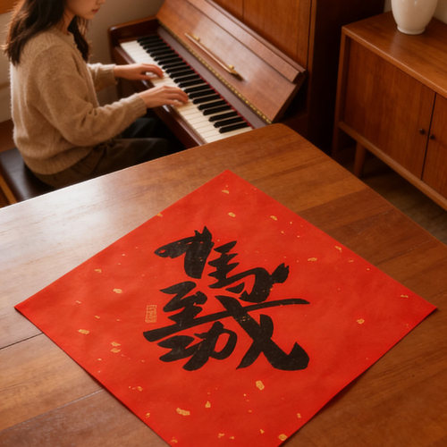 招财进宝创意合体字过年小对联