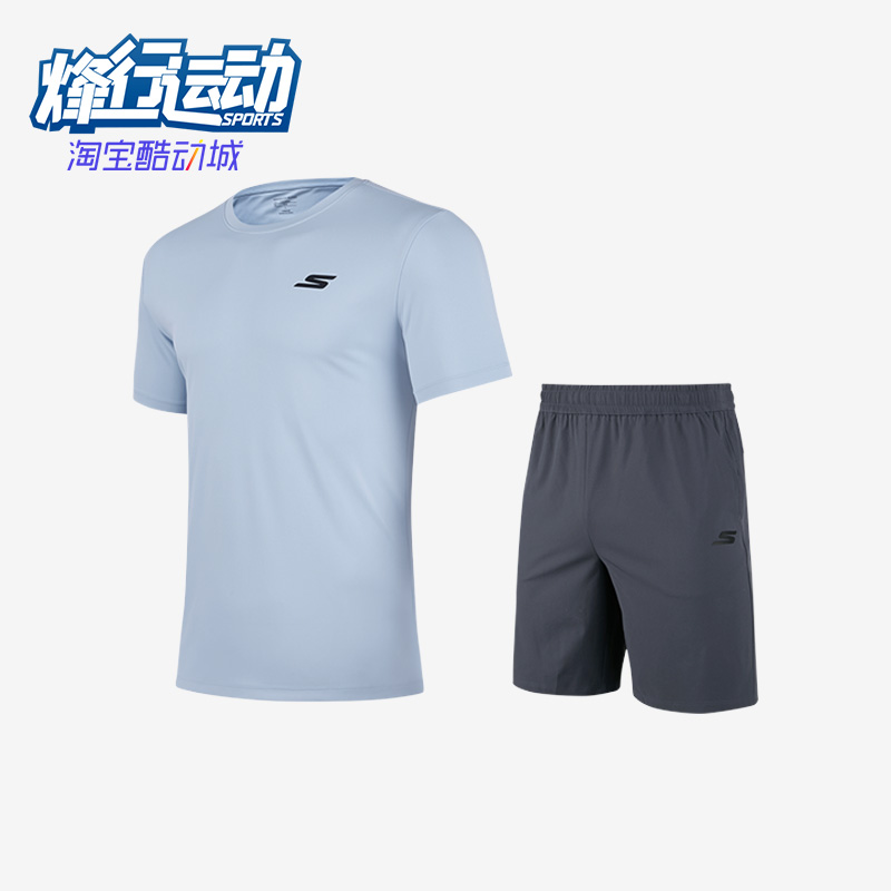斯凯奇男女运动休闲短袖短裤