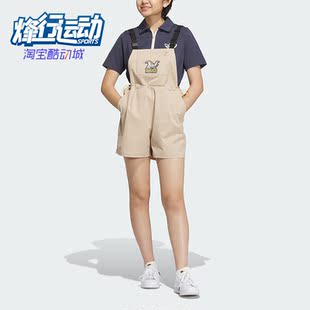 三叶草女子卡通印花休闲背带短裤 IN1056 阿迪达斯正品 Adidas