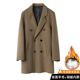 中长款 秋冬羽绒羊毛大衣双面羊绒男士 休闲双面呢翻领双排扣大衣