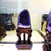 天然紫晶洞摆件 水晶洞 紫水晶 聚宝盆 钱袋子居家风水摆件