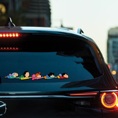 蜡笔小新可爱反光贴长条划痕遮挡